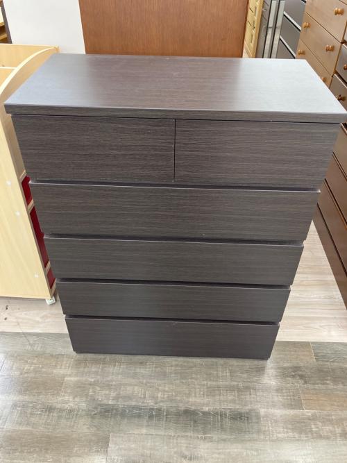 ニトリ 5段チェスト ハイチェスト フォウ80 DBR ブラウン