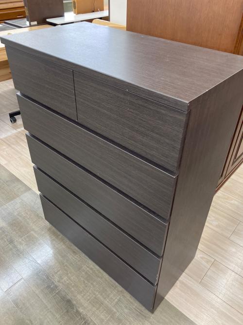 ニトリ 5段チェスト ハイチェスト フォウ80 DBR ブラウン