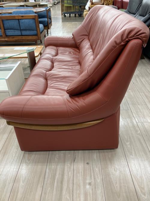 アサヒ 3人掛けソファー レッドブラウン ボーデンDX