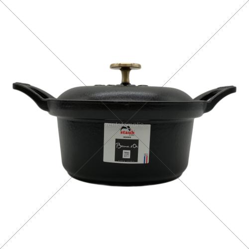 Staub (ストウブ) ラウンドココット 40501-020 12cm ブラック ヴィンテージシリーズR