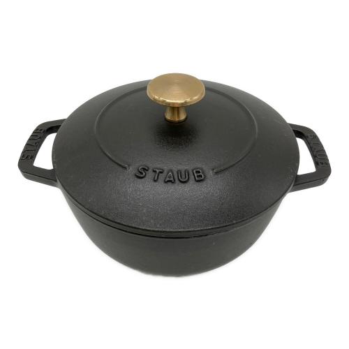 Staub (ストウブ) 錫物ホーロー鍋 16cm ブラック ワナベ