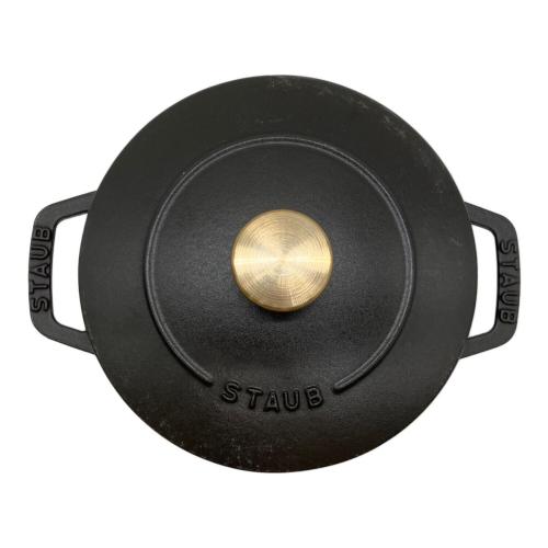 Staub (ストウブ) 錫物ホーロー鍋 16cm ブラック ワナベ