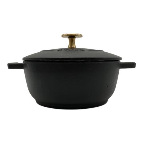 Staub (ストウブ) 錫物ホーロー鍋 16cm ブラック ワナベ