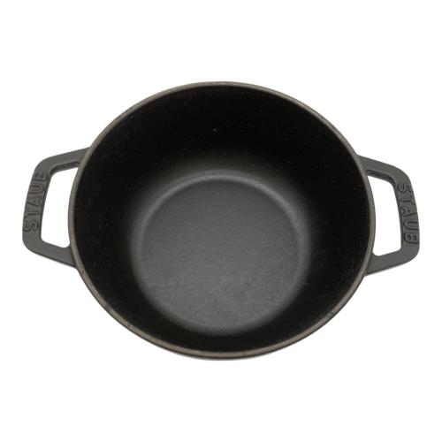 Staub (ストウブ) 錫物ホーロー鍋 16cm ブラック ワナベ