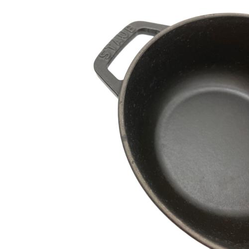 Staub (ストウブ) 錫物ホーロー鍋 16cm ブラック ワナベ