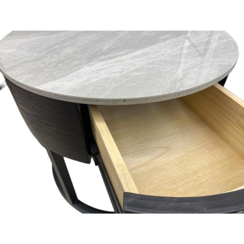 ネストテーブル 大理石調 167 グレー×ブラック