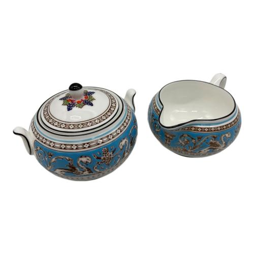 Wedgwood (ウェッジウッド) シュガーポット＆クリーマーセット フロレンティーン・ターコイズ