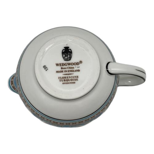 Wedgwood (ウェッジウッド) シュガーポット＆クリーマーセット フロレンティーン・ターコイズ