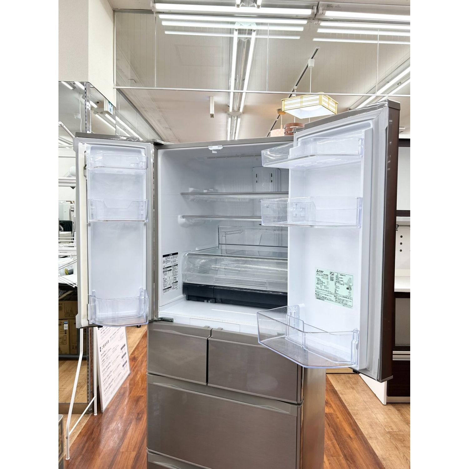 日本最大級 MITUBISHI三菱 6ドア冷蔵庫 MR-JX48LY-N 2015年製 冷蔵庫 
