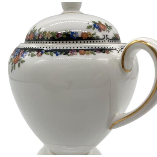 Wedgwood (ウェッジウッド) 蓋付シュガーポット 黒壺 イングランド製 オズボーン