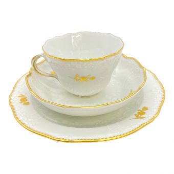 Meissen (マイセン) カップ&ソーサー･プレート 金色の花  2級品