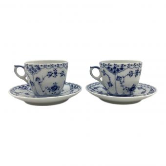 ROYAL COPENHAGEN (ロイヤル・コペンハーゲン) ブルーフルーテッド・ハーフレース カップ&ソーサー 2Pセット