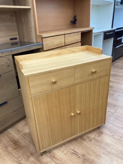 キャビネット ナチュラル 2枚扉 引き出し付き