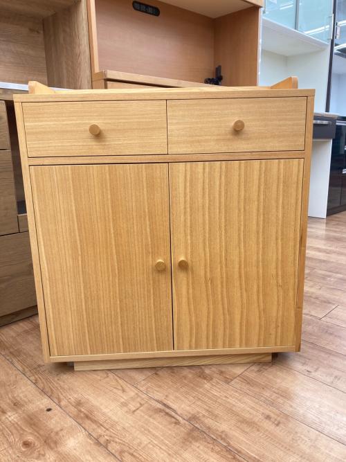 キャビネット ナチュラル 2枚扉 引き出し付き