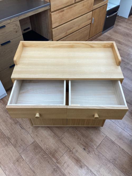 キャビネット ナチュラル 2枚扉 引き出し付き