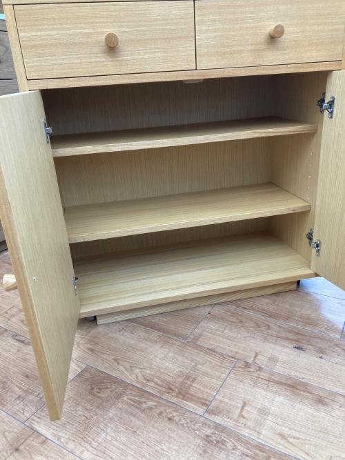 キャビネット ナチュラル 2枚扉 引き出し付き