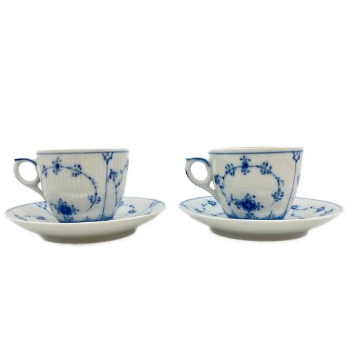 ROYAL COPENHAGEN (ロイヤル・コペンハーゲン) ブルーフルーテッド・プレイン カップ&ソーサー 2Pセット