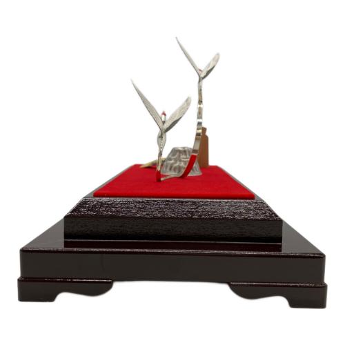 武比古作 (タケヒコ) 置物 鶴2羽 純銀