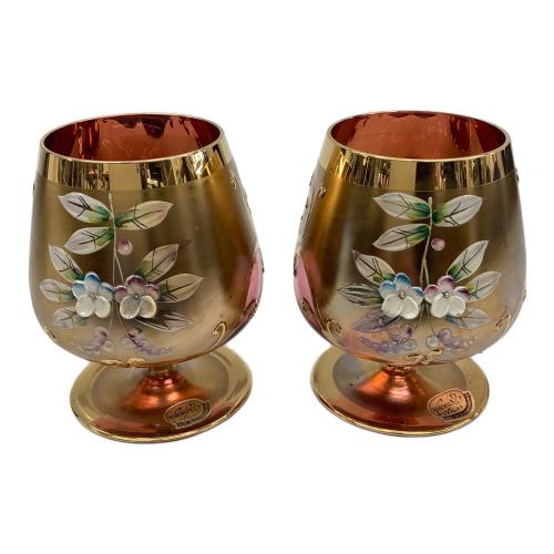 BOHEMIA GLASS (ボヘミア グラス) グラス レッド 金彩 変色有