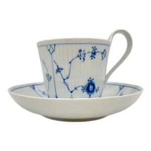 ROYAL COPENHAGEN (ロイヤル・コペンハーゲン) ブルーフルーテッド・プレイン ハイハンドルカップ&ソーサー