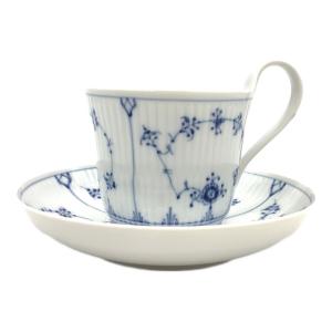 ROYAL COPENHAGEN (ロイヤル・コペンハーゲン) ブルーフルーテッド・プレイン ハイハンドルカップ&ソーサー