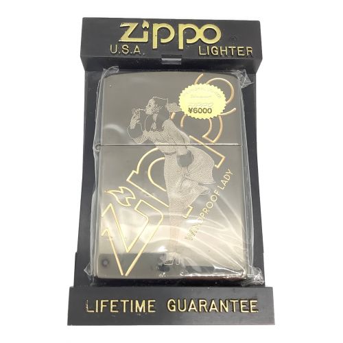ZIPPO (ジッポ) ウィンディージッポー 1998年製 ブラック×ゴールド ※未開封品の為フリント状況不明