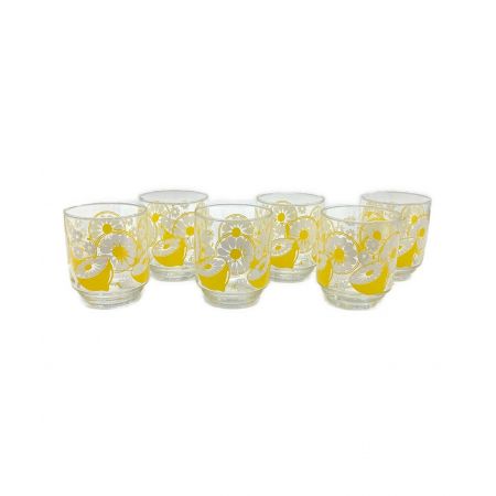 東洋ガラス TOYO GLASS (トウヨウガラス) レトログラスセット レモン柄　デッドストック 長期保管品 箱付 6Pセット