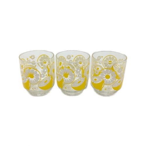 東洋ガラス TOYO GLASS (トウヨウガラス) レトログラスセット レモン柄　デッドストック 長期保管品 箱付 6Pセット