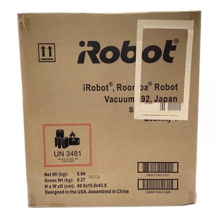 iRobot (アイロボット) ロボットクリーナー Roomba 892 R892060 程度S(未使用品) 純正バッテリー 50Hz／60Hz 未使用品
