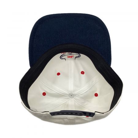 中央帽子 (チュウオウボウシ) 近鉄バファローズ ベースボールキャップ メンズ SIZE Free ホワイトxネイビーxレッド 2001年優勝記念 スナップボタン