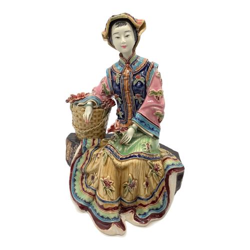 林乃河 中国 石湾陶器 婦人人形 美人像