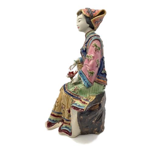 林乃河 中国 石湾陶器 婦人人形 美人像