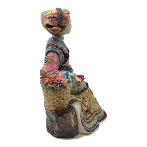 林乃河 中国 石湾陶器 婦人人形 美人像