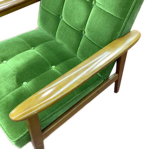 カリモク60 (カリモクロクマル) Kチェア1シーター モケットグリーン W36170QW