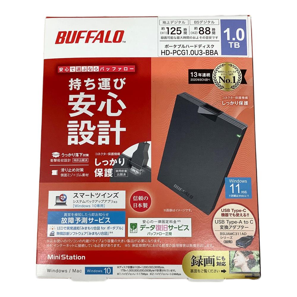 BUFFALO (バッファロー) ポータブルハードディスク HD-PCG1.0U3-BBA