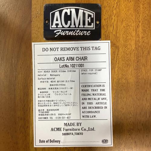 ACME Furniture (アクメファニチャー) OAKS ARM CHAIR ブラック アームチェア