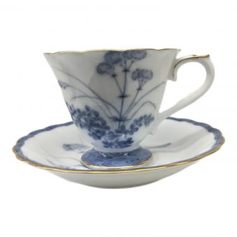 コーヒー碗皿 呉須秋草 46C/7771 大倉陶園(オオクラトウエン)