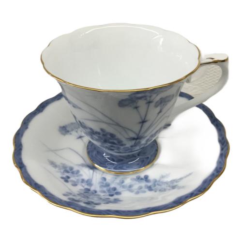 コーヒー碗皿 呉須秋草 46C/7771 大倉陶園(オオクラトウエン)