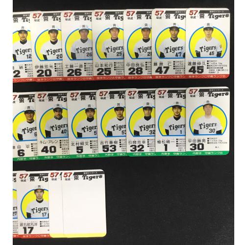 TAKARA (タカラ) 球団別選手カード プロ野球ゲーム 現状販売品 昭和57年度 阪神タイガーズ