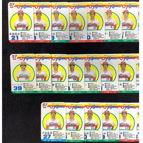 TAKARA (タカラ) 球団選手別カード プロ野球ゲーム 現状販売品 昭和57年度 日本ハムファイターズ