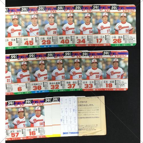 TAKARA (タカラ) 球団選手別カード プロ野球ゲーム 現状販売品 昭和59年度 阪急ブレーブス