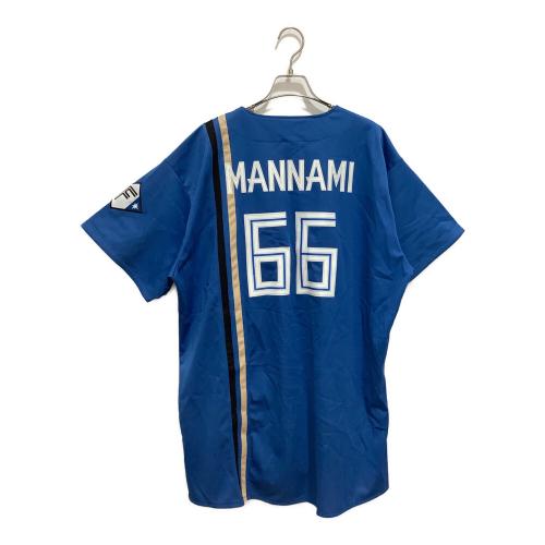 北海道日本ハムファイターズ (ホッカイドウニッポンハムファイターズ) 万波中正 ベースボールシャツ 66 メンズ SIZE XL ブルー