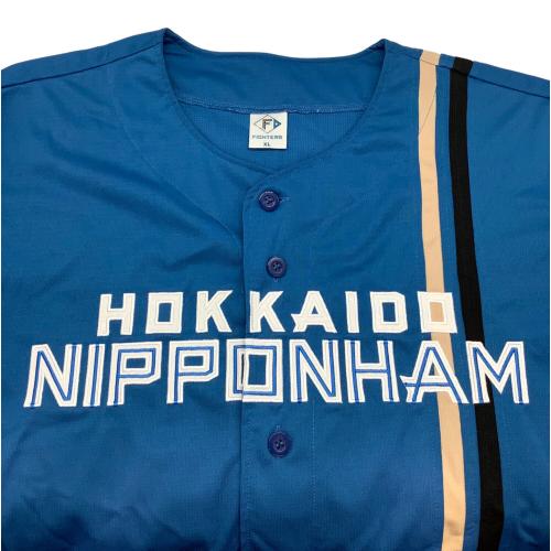 北海道日本ハムファイターズ (ホッカイドウニッポンハムファイターズ) 万波中正 ベースボールシャツ 66 メンズ SIZE XL ブルー