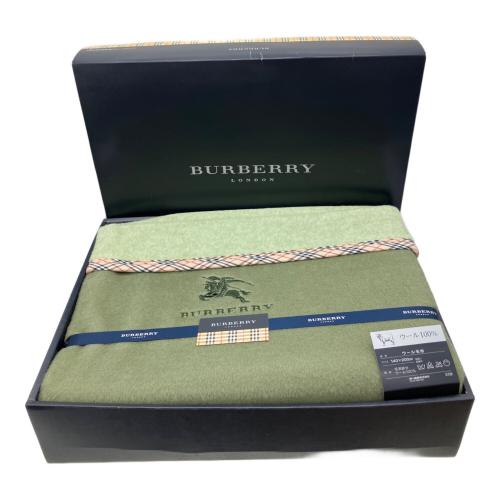 BURBERRY LONDON (バーバリーロンドン) ウール毛布 シングル(幅140×長さ200cm) オリーブカーキ