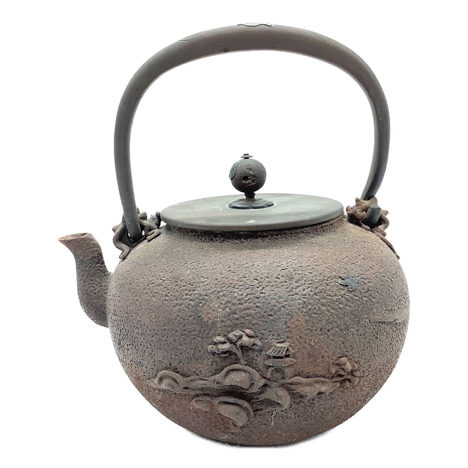 人気SALE安い鉄瓶　金龍堂　蓋在銘　茶道具　煎茶道具　古物　重さ１８１８ｇ 鉄瓶