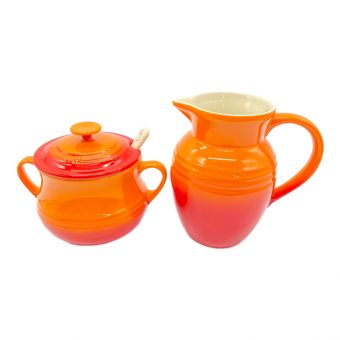 LE CREUSET (ルクルーゼ) クリーマー＆シュガーポット スプーン付き 2Pセット