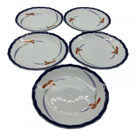 香蘭社 (コウランシャ) 中皿揃え ホワイト×ネイビー/△ 5Pセット