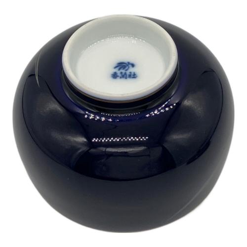 香蘭社 (コウランシャ) 蓋付茶器揃え ネイビー×ゴールド/▲