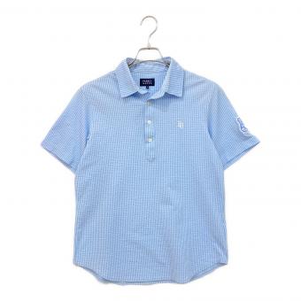 PEARLY GATES (パーリーゲイツ) ポロシャツ ゴルフウェア(トップス) メンズ SIZE L スカイブルー×ホワイト