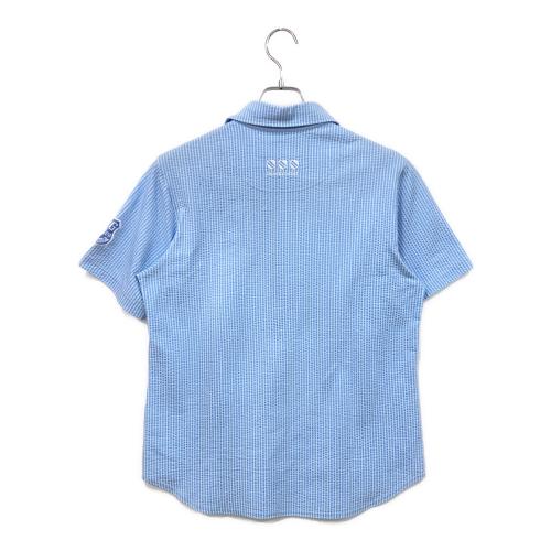 PEARLY GATES (パーリーゲイツ) ポロシャツ ゴルフウェア(トップス) メンズ SIZE L スカイブルー×ホワイト